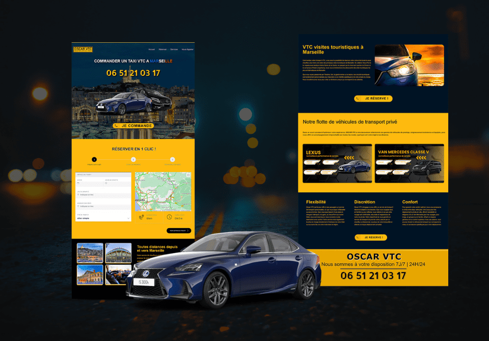 Créer un site internet à Marseille thème pour taxi